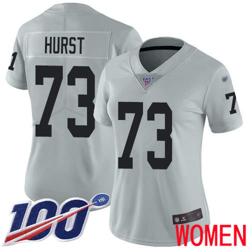 Oakland Raiders Limited Silver Women Maurice Hurst Jersey NFL Football #73 100th Season Inverted Jersey->youth nfl jersey->Youth Jersey